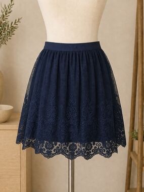 Hollister Navy Lace Skirt